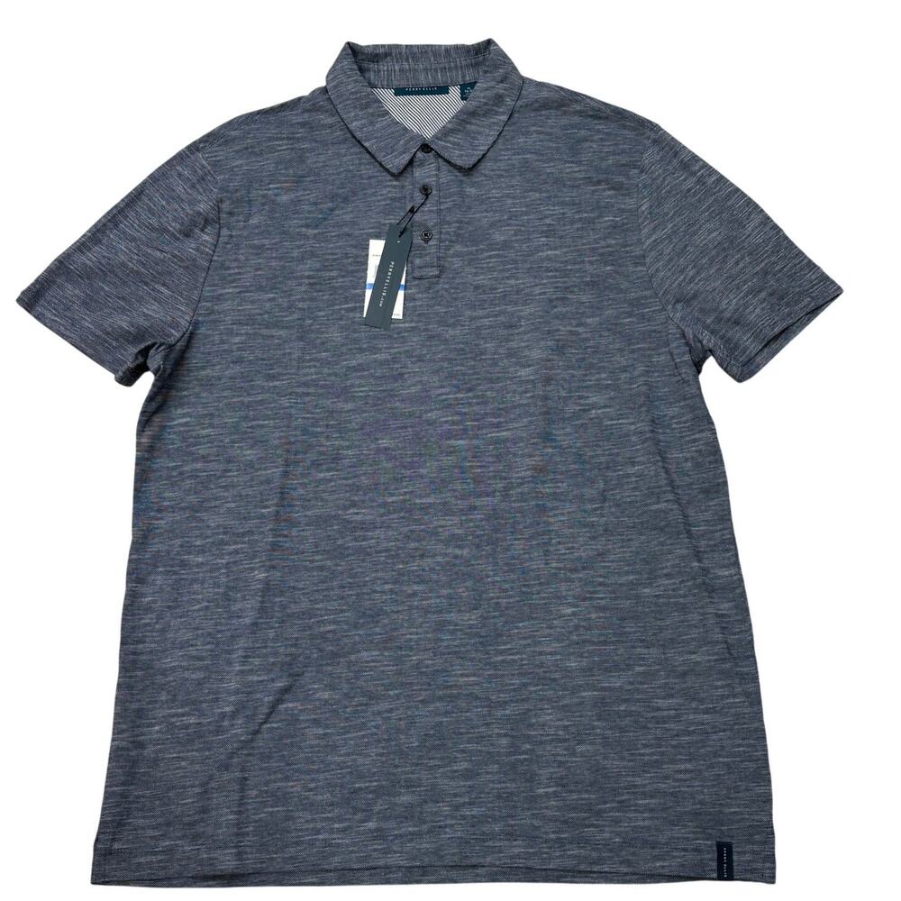 Perry Ellis Shirt Mens Size XL Blue Polo Short Sleeve Pullover Classic Preppy